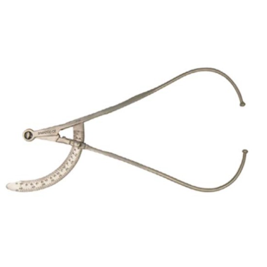 CURVED STAINLESS STEEL CALIPER WITH SCALE